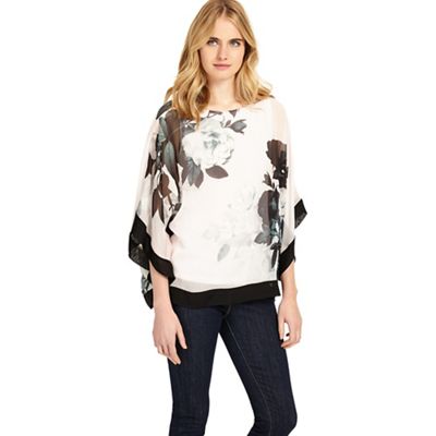Multi-coloured anabelle print silk blouse